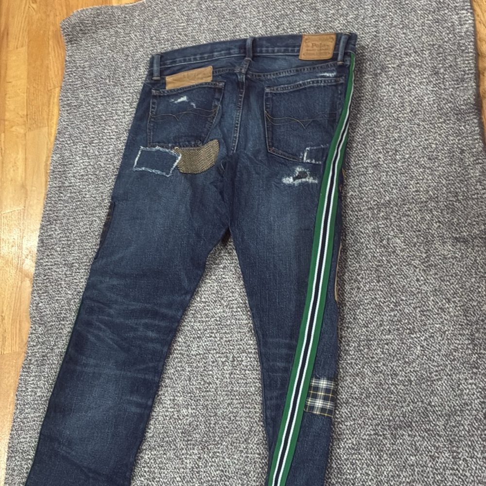 Polo Ralph Lauren Men’s Blue Patchwork Jeans - Picture 12 of 14